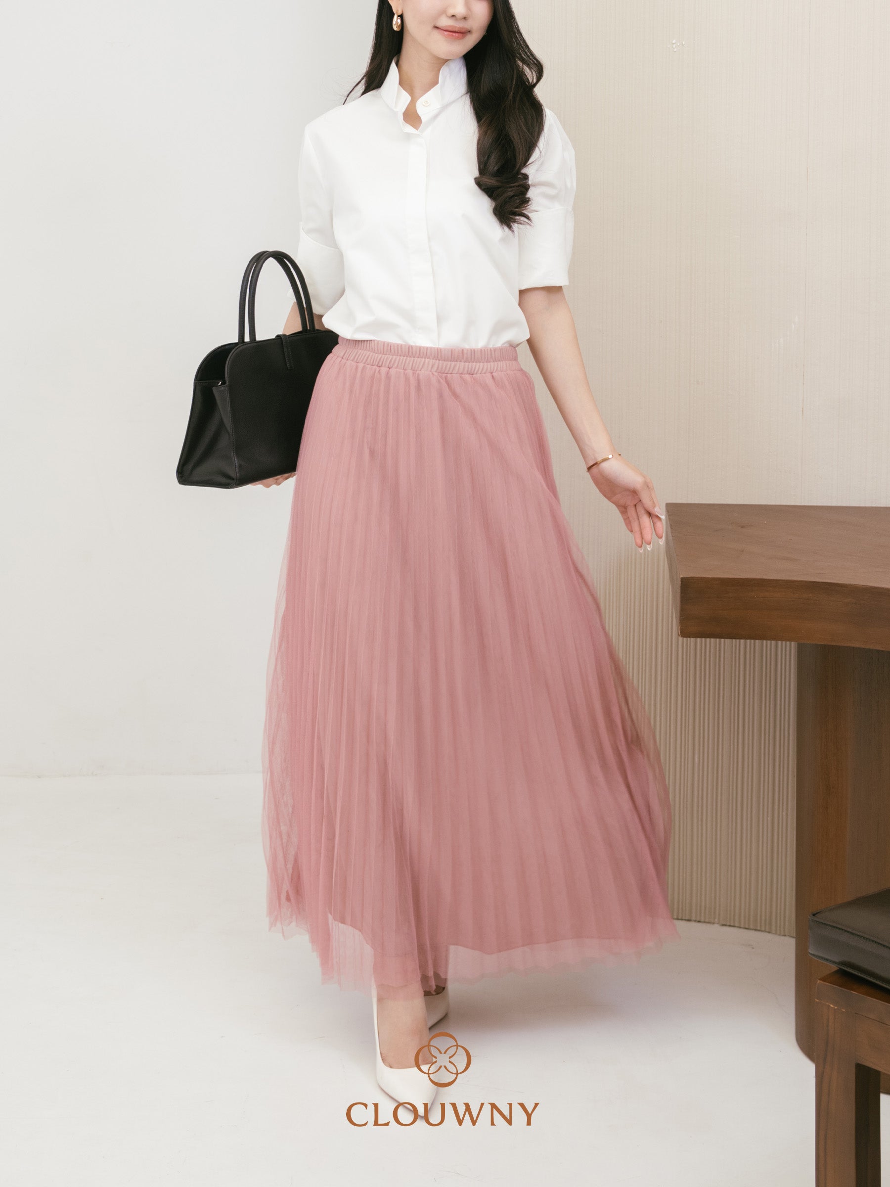 Onyva Tutu Pleats Skirt - Pink